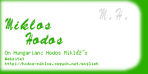 miklos hodos business card